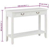 Console Table White 110x35x80 cm Wood 249900
