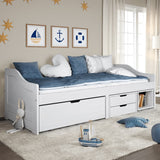 Day Bed White Solid pinewood, engineered wood Single Day Bed 3185214