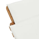 Sun Lounger Cream white 188 x 55 x 59 cm Solid teak wood 42008389