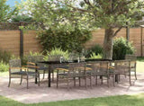 Garden Dining Set with Cushion 9 pcs Grey and Black Rattan 3380826