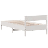 Bed Frame without Mattress White 90x200 cm Solid Wood Pine 842763