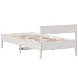 Bed Frame without Mattress White 90x190 cm Single Solid Wood Pine 842779