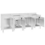 Commercial Kitchen Sink Cabinet 240x60x96 cm Stainless Steel 3058272