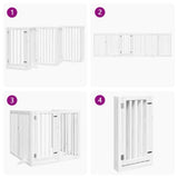 Dog Gate with Door Foldable 6 Panels White 300 cm Poplar Wood 352247