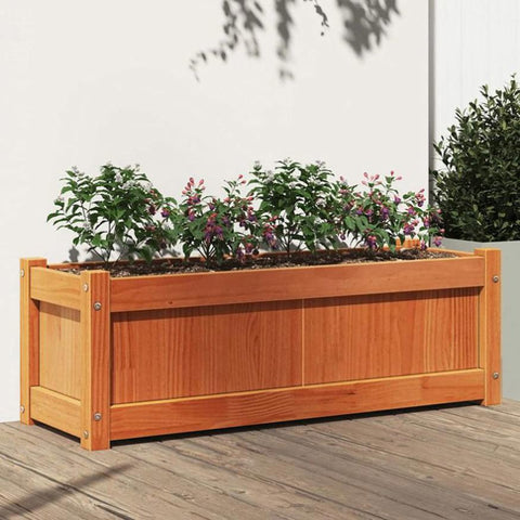 Garden Planter Wax Brown 90x31x31 cm Solid Wood Pine 837453