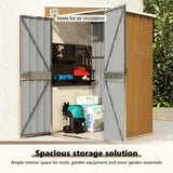 Wall-mounted Garden Shed Brown 118x100x178 cm Galvanised Steel 316220