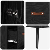 Highboard Black Oak 69.5 x 34 x 180 cm Engineered Wood 3416252