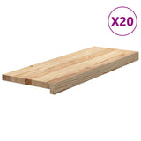 Stair Treads 20 pcs Untreated 70x30x2 cm Solid Wood Oak 3282947