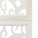 Room Divider 3 Panels White Solid Wood Paulownia 358736