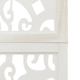 Room Divider 3 Panels White Solid Wood Paulownia 358736