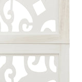 Room Divider 4 Panels White Solid Wood Paulownia 358737
