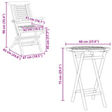 Garden Set 3 pcs Brown Soild Teak Wood 3437378