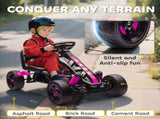 Pedal Go Kart for Kids Aged 3-6 Years, with Freewheel System, Brake, EVA Anti-Slip Wheels, Pink T3398P378925