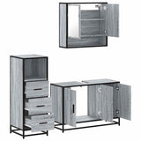 3 Piece Bathroom Furniture Set Grey Sonoma Engineered Wood 3301043