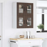 Wall Glass Cabinet LUCCA 2 pcs Brown Oak 60 x 31 x 40 cm 884980