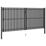Garden Fence Gate Steel 400x175 cm Anthracite 146337