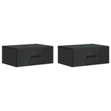 Wall-Mounted Bedside Cabinet 2 pcs Black 49 x 34.5 x 20 cm 898618