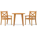 ZNTS 3 Piece Garden Dining Set Solid Wood Acacia 3057997