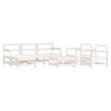 7 Piece Garden Lounge Set White Solid Wood Pine 3186257