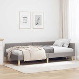Corner Bed Frame with Headboard Taupe 90 x 200 cm Fabric 42016122