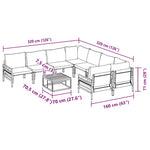 Garden Sofa Set with Cushion 9 pcs Anthracite Steel 3378971