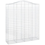 Arched Gabion Baskets 2 pcs 200x50x220/240 cm Galvanised Iron 3145766