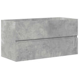 ZNTS 2 Piece Bathroom Furniture Set Concrete Grey Engineered Wood 3324916