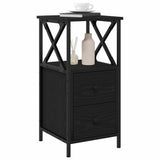 Bedside Cabinet Black Oak 34 x 35.5 x 70 cm Engineered Wood 862919