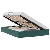 Storage Bed with Mattress Dark Green 140 x 190 cm Velvet 3370097