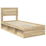 Bed Frame with Headboard Sonoma 100 x 200 cm Solid Pine Wood 3411449