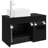 Bathroom Furniture Set 2 pcs Black Oak Engineered Wood 3403897