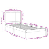 Extra Long Bed Frame without Mattress 100x220 cm Solid Wood 3309255