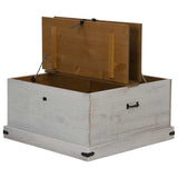 Storage Chest HALDEN White 91x91x47 cm Solid Wood Pine 4018406