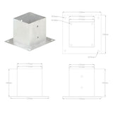 Post Anchors 4 pcs Galvanised Metal 141 mm 145452