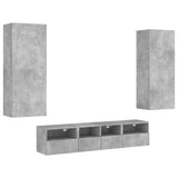 5 Piece TV Wall Units Concrete Grey Engineered Wood 3216542