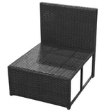 ZNTS 8 Piece Garden Lounge Set with Cushions Poly Rattan Black 42993