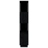 Book Cabinet/Room Divider Black 80x25x132 cm Solid Wood Pine 814063