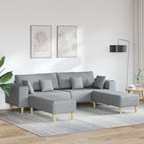 Fabric Sofa with Cushion 3 pcs Light Grey 208 cm Fabric 3335162
