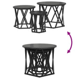 ZNTS Nesting Side Tables 3 pcs Black Oak Engineered Wood 868255