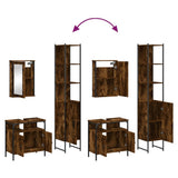 3 Piece Bathroom Furniture Set Smoked Oak Engineered Wood 3214797