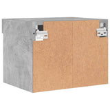 Bedside Cabinets with LED Lights Wall-mounted 2 pcs Concrete Grey 837120