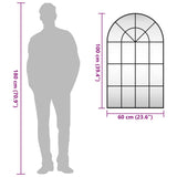 Wall Mirror Black 60x100 cm Arch Iron 358627