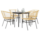 Garden Dining Set Black, Brown 3334493