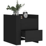 ZNTS Bedside Cabinet Black 45x50x50 cm Engineered Wood 848284