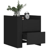 ZNTS Bedside Cabinet Black 45x50x50 cm Engineered Wood 848284