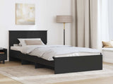 Bed Frame with Headboard Black 80 x 200 cm Engineered Wood 3408901