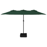 Double-Head Garden Parasol with LEDs Green 449x265 cm 362954