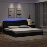 Bed Frame with LED without Mattress "Hvar" Black 200x200 cm 3213955