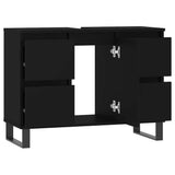 Bathroom Cabinet Black 80x33x60 cm Engineered Wood 831661
