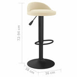 Bar Stool Cream Velvet 333589